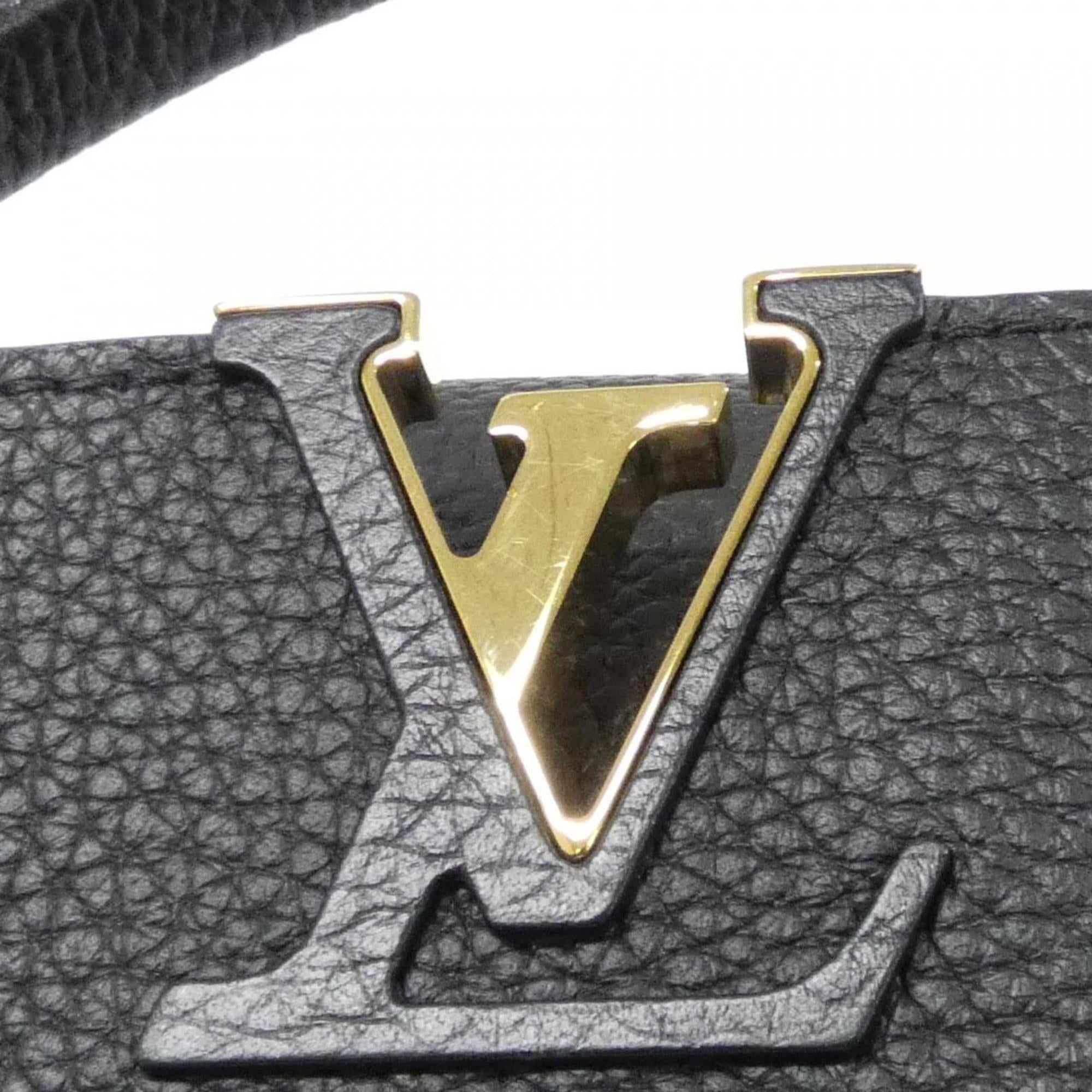 Louis Vuitton Black Leather Handbag Shoulder Bag