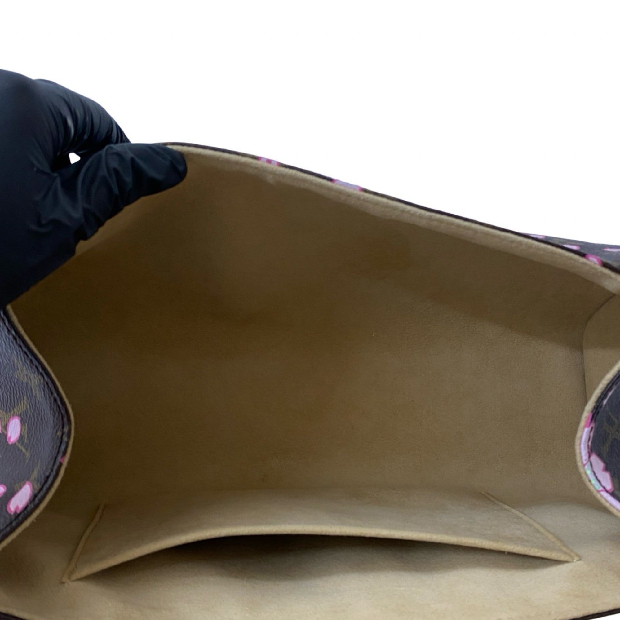Louis Vuitton Brown Pink Leather Pvc Handbag