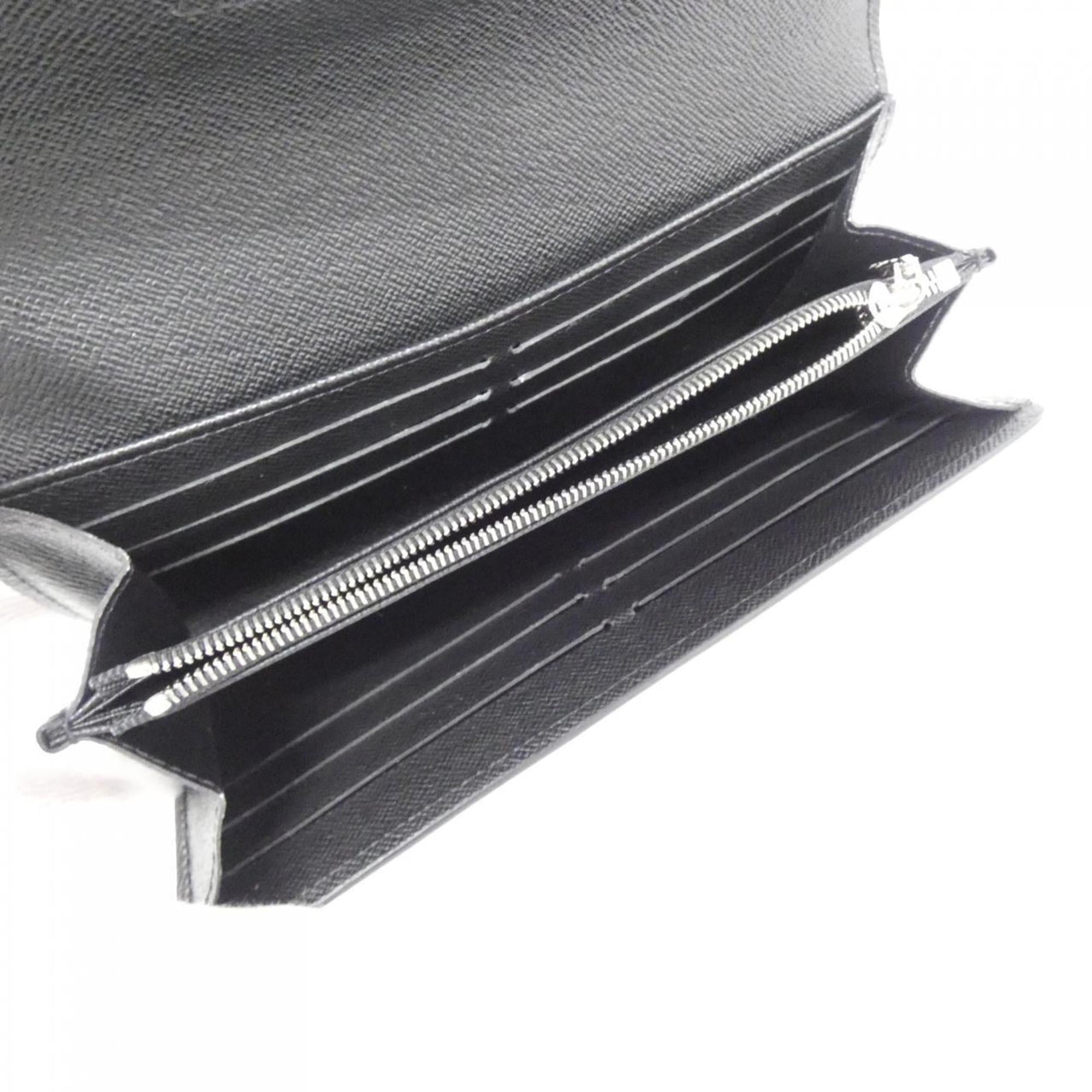 Louis Vuitton Black Leather Long Wallet