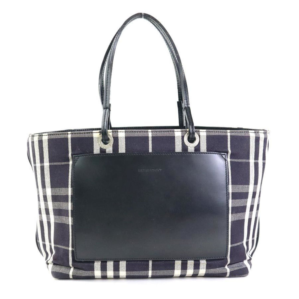 Burberry Black Canvas Leather Handbag