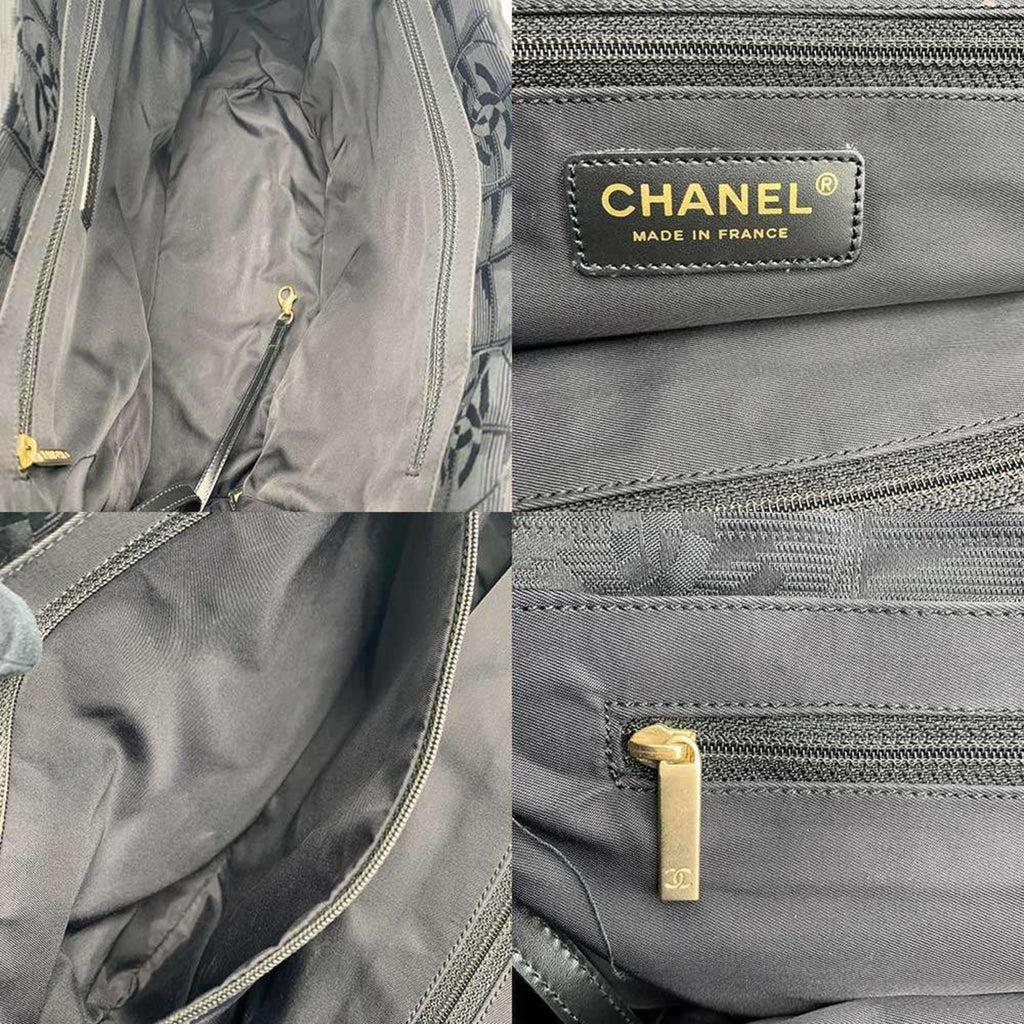Chanel Black New Travel Line Leather Shoulder Bag Tote Bag