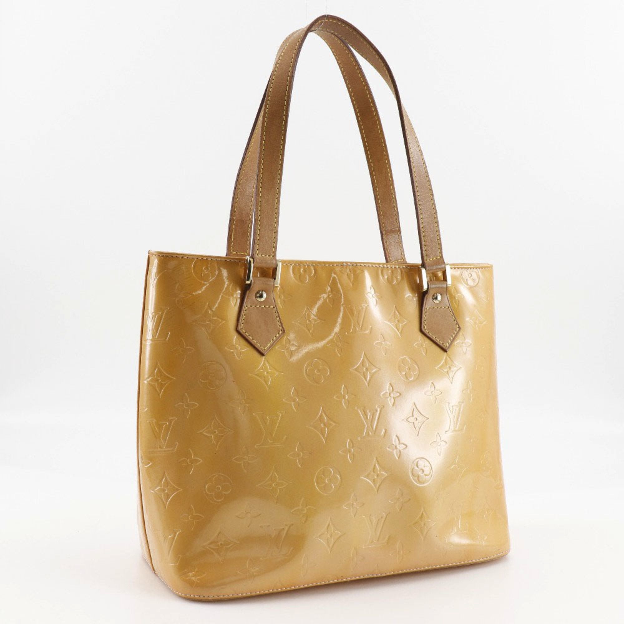 Louis Vuitton Rose Yellow Monogram Vernis Tote Bag