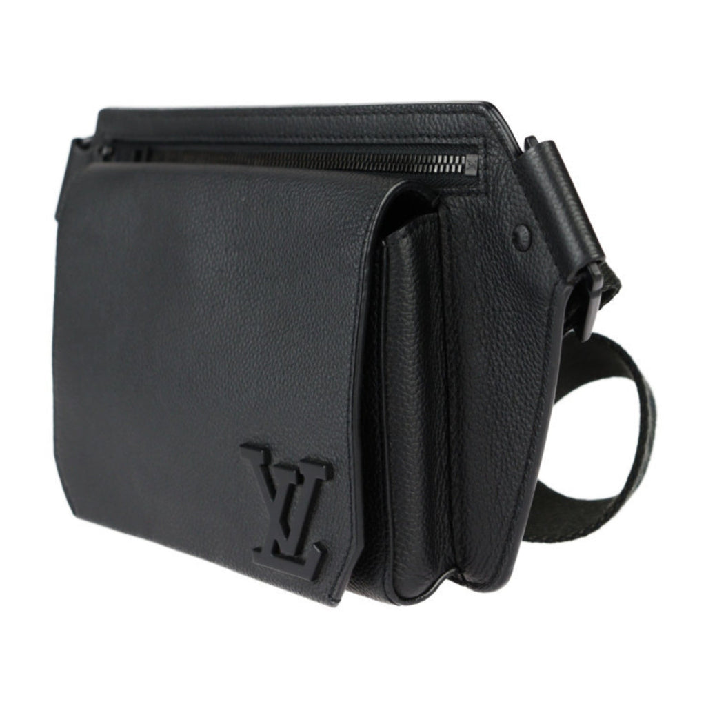 Louis Vuitton Black Noir Leather Pouch Sling Bag