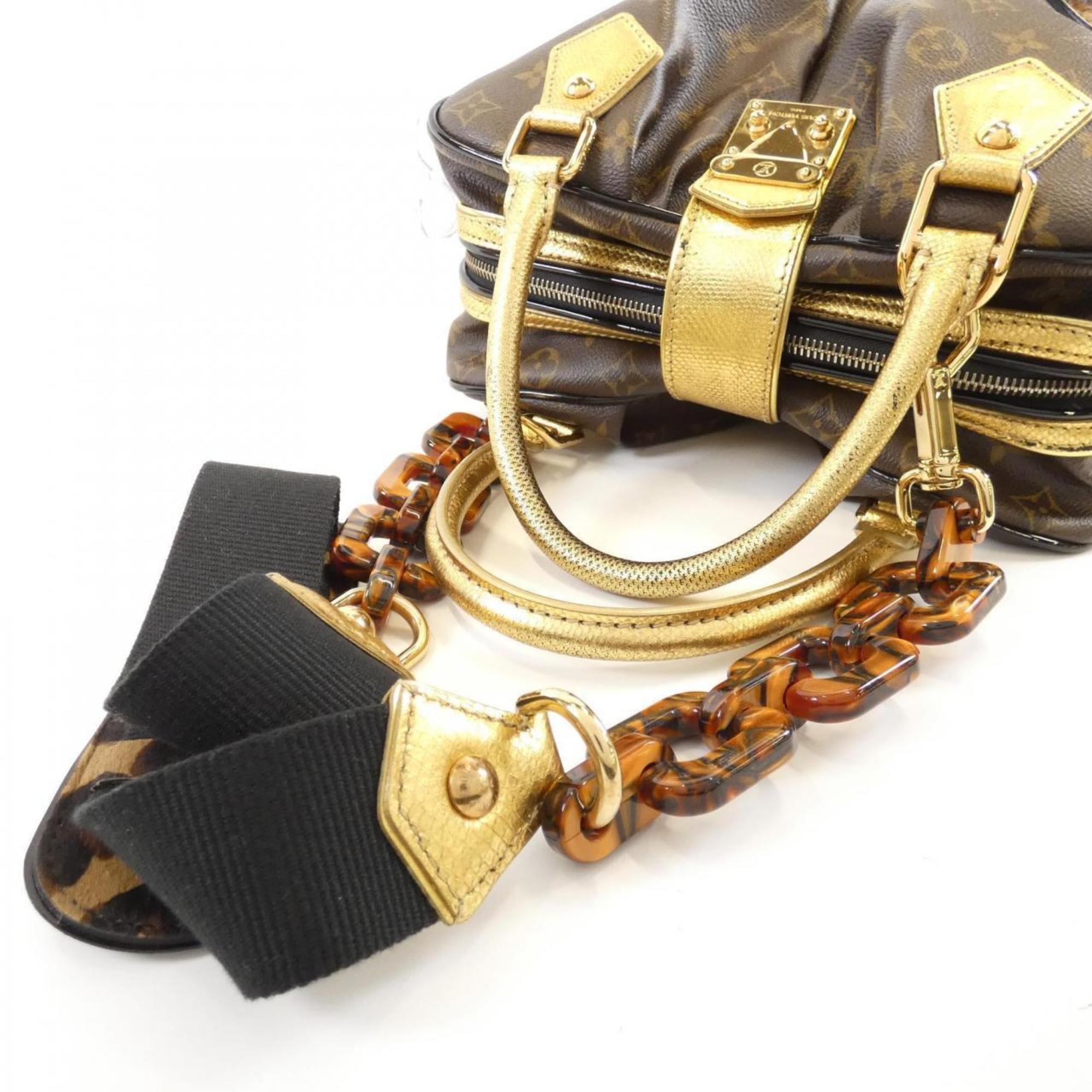 Louis Vuitton Marron Coated Canvas Leather Handbag