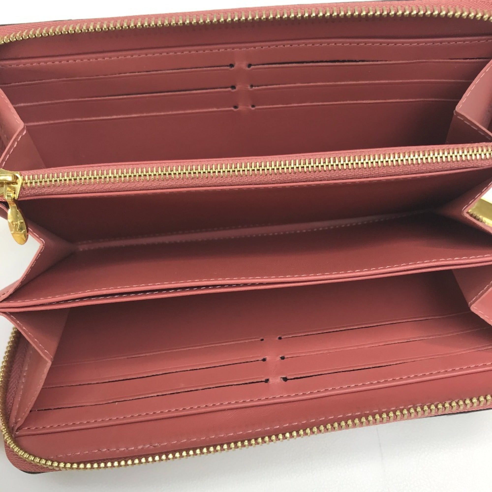 Louis Vuitton Monogram Monogram Pink Beige Monogram Patent Leather Long Wallet