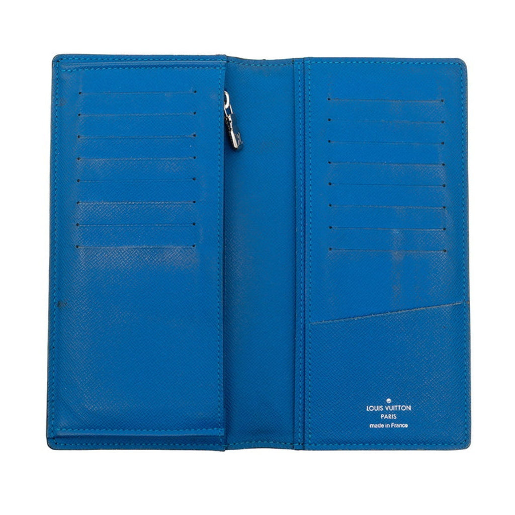 Louis Vuitton Black Blue Leather Long Wallet