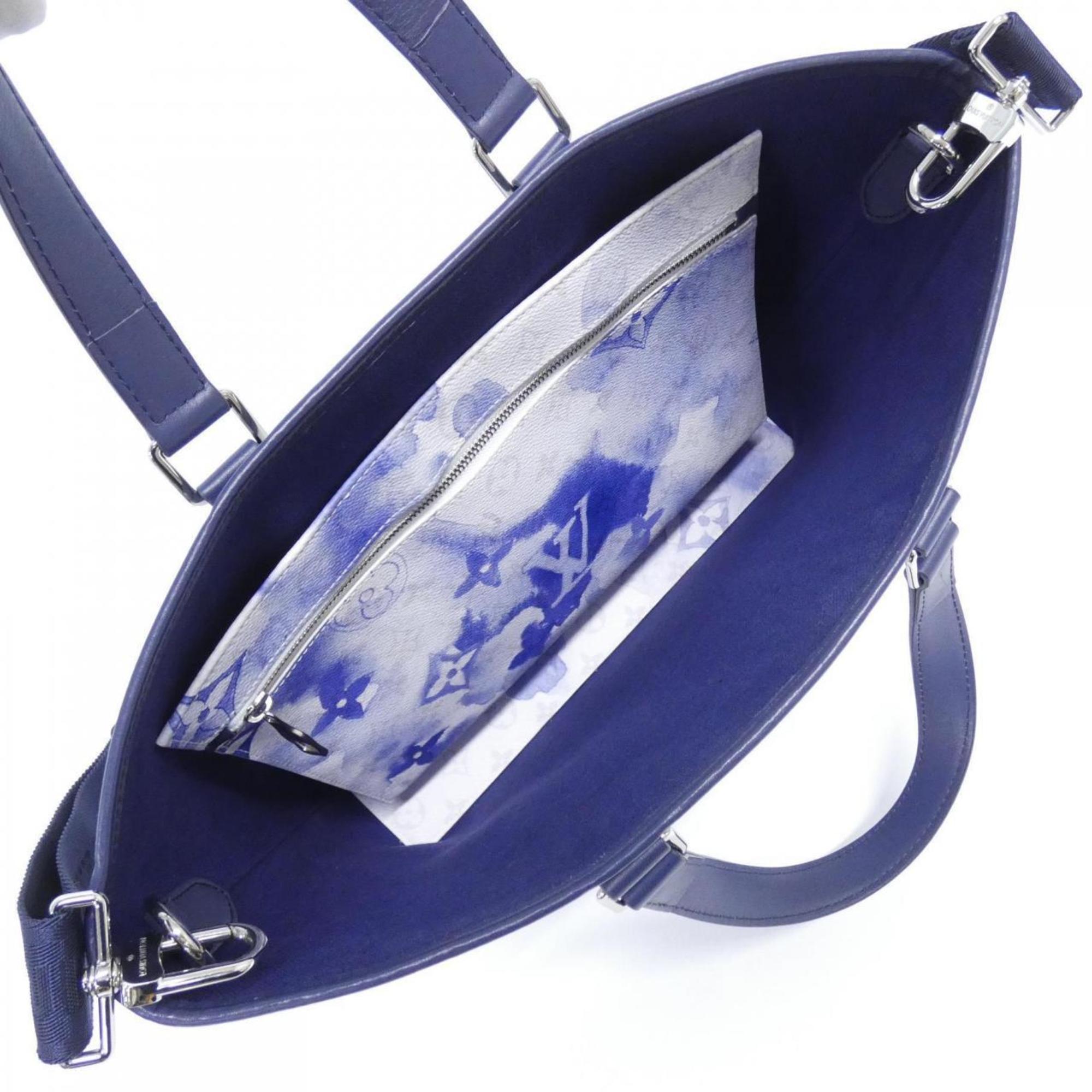 Louis Vuitton Blue Coated Canvas Handbag