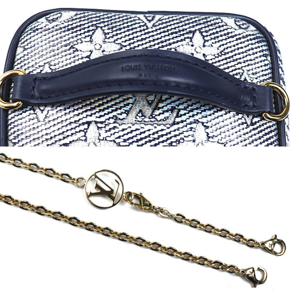 Louis Vuitton Navy Jacquard Denim Shoulder Bag Vanity Bag