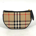 Burberry Beige Leather Canvas Coin Purse/Coin Case