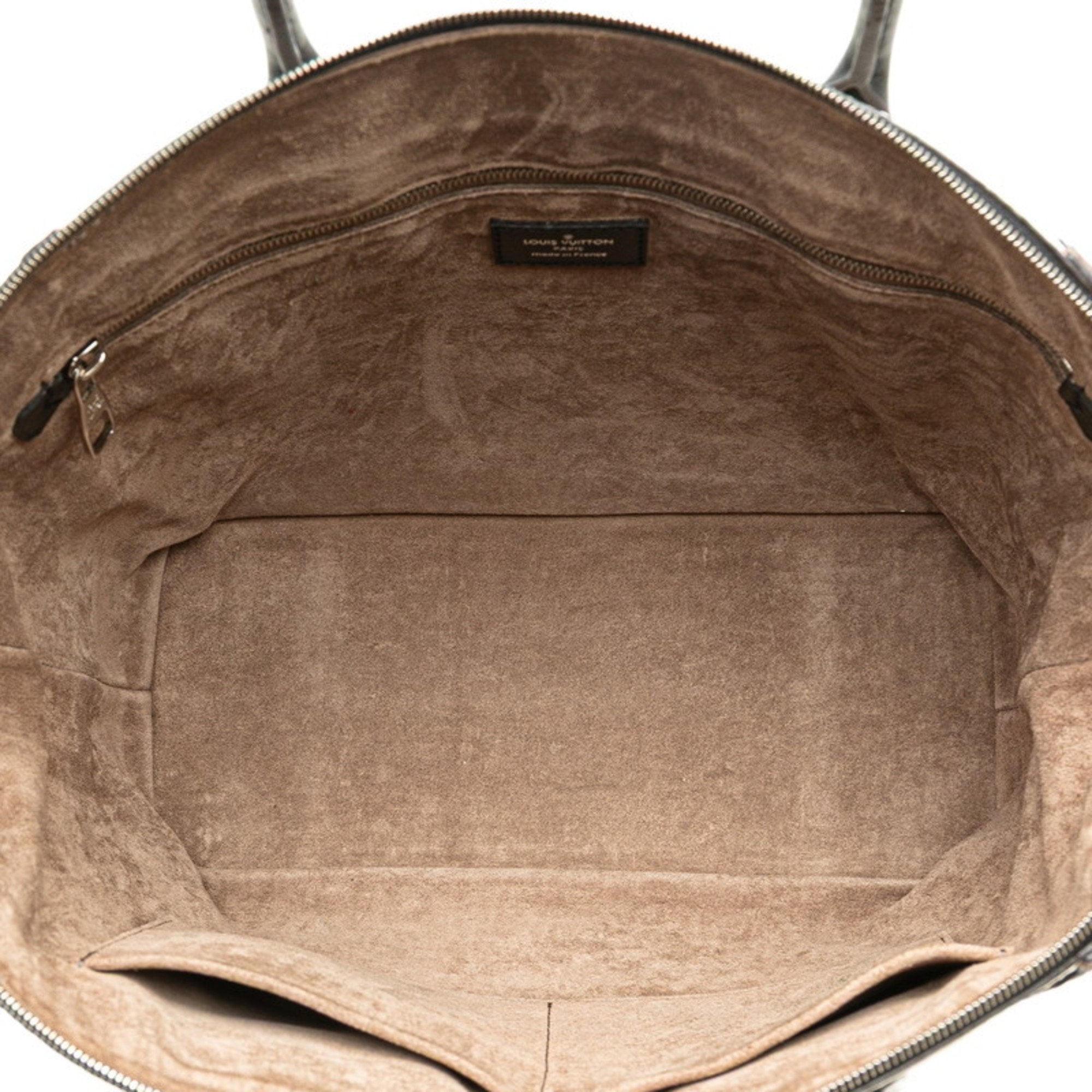 Louis Vuitton Dark Brown Off-White Leather Handbag