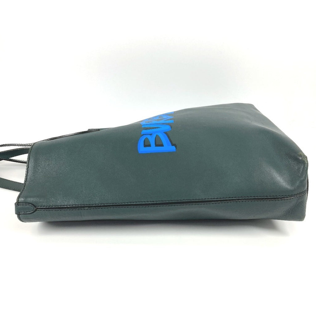 Burberry Blue Khaki Leather Shoulder Bag Tote Bag