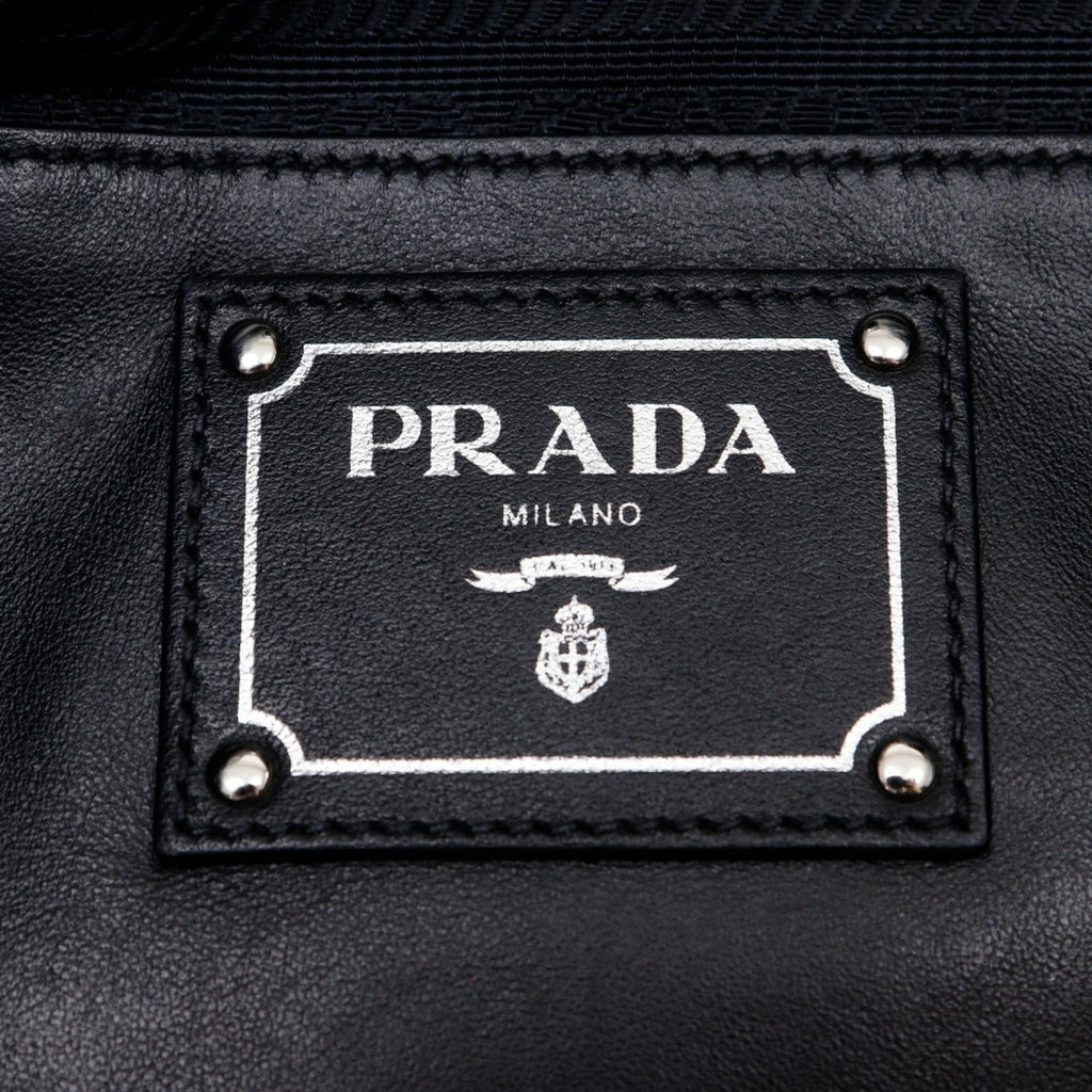 Prada Black Leather Tote Bag