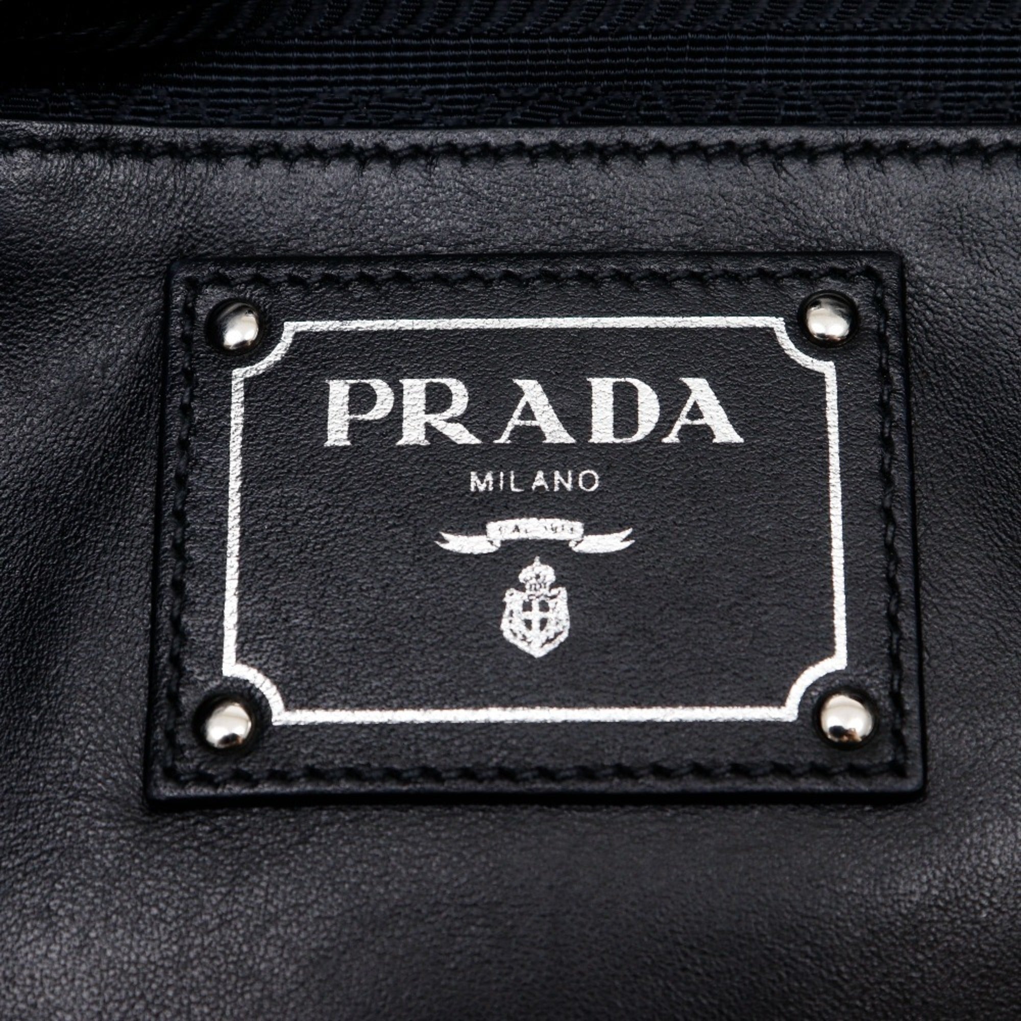 Prada Black Leather Tote Bag