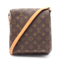 Louis Vuitton Brown Coated Canvas Leather Shoulder Bag