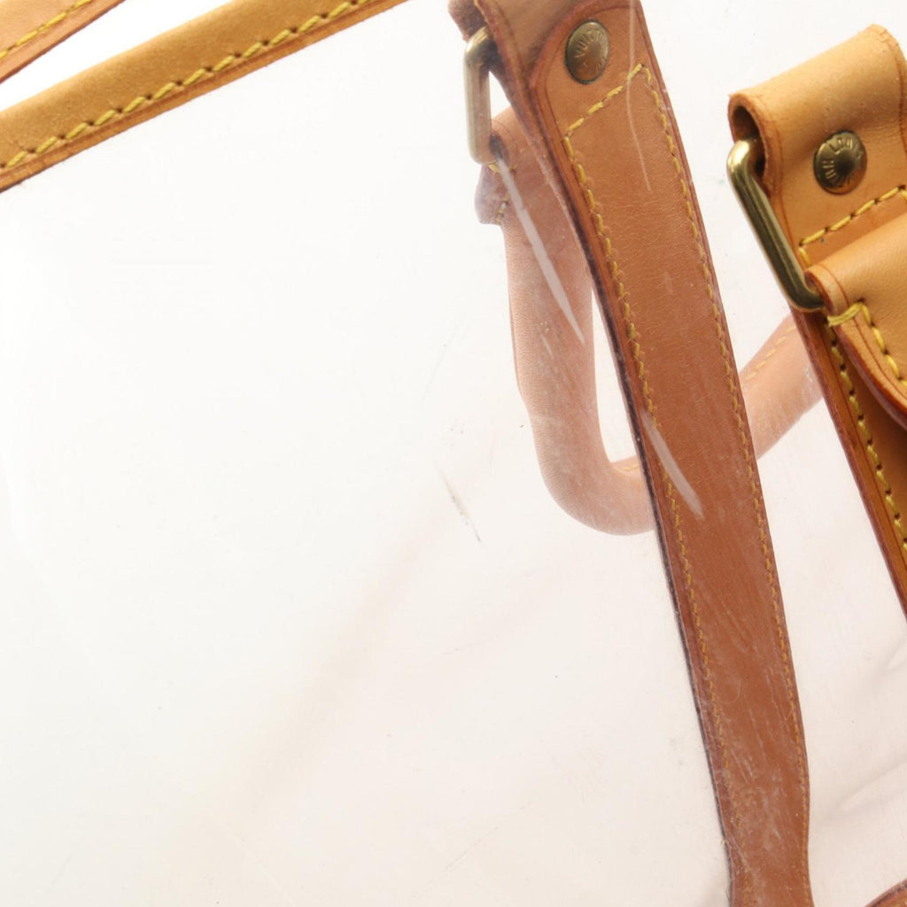 Louis Vuitton Brown Clear Vinyl Leather Tote Bag