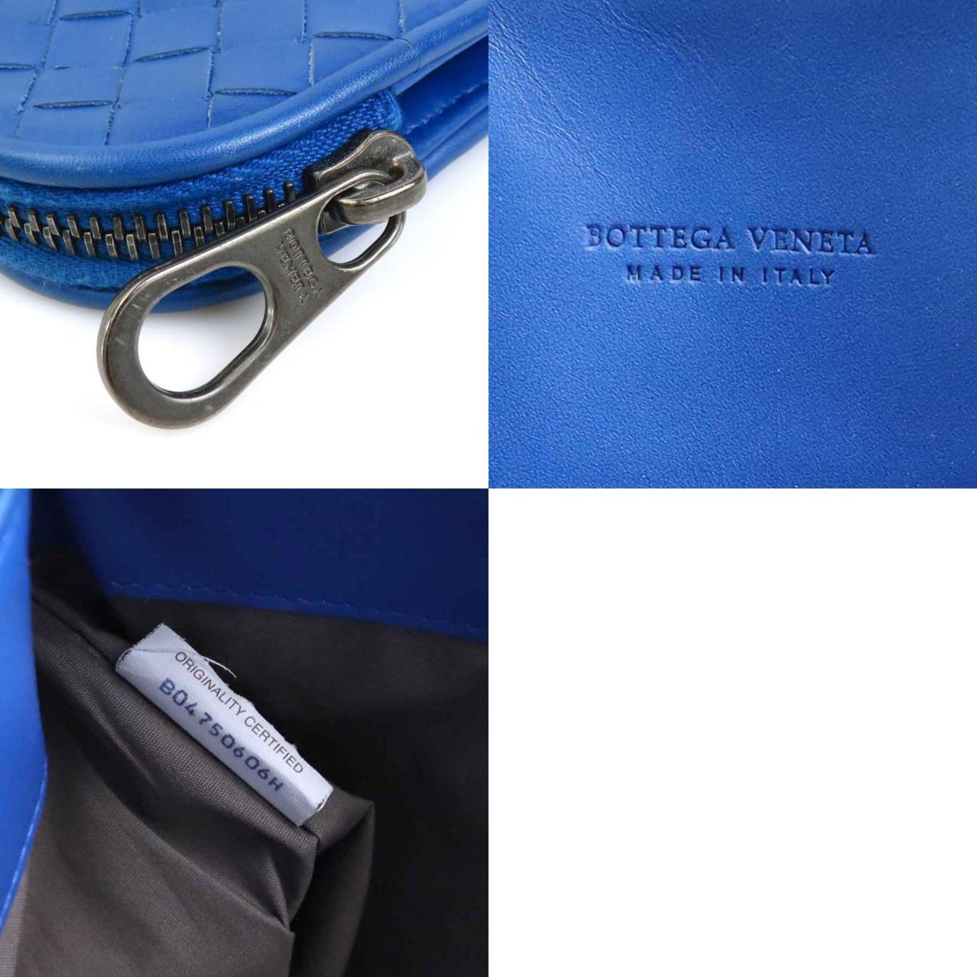 Bottega Veneta Blue Leather Clutch Bag
