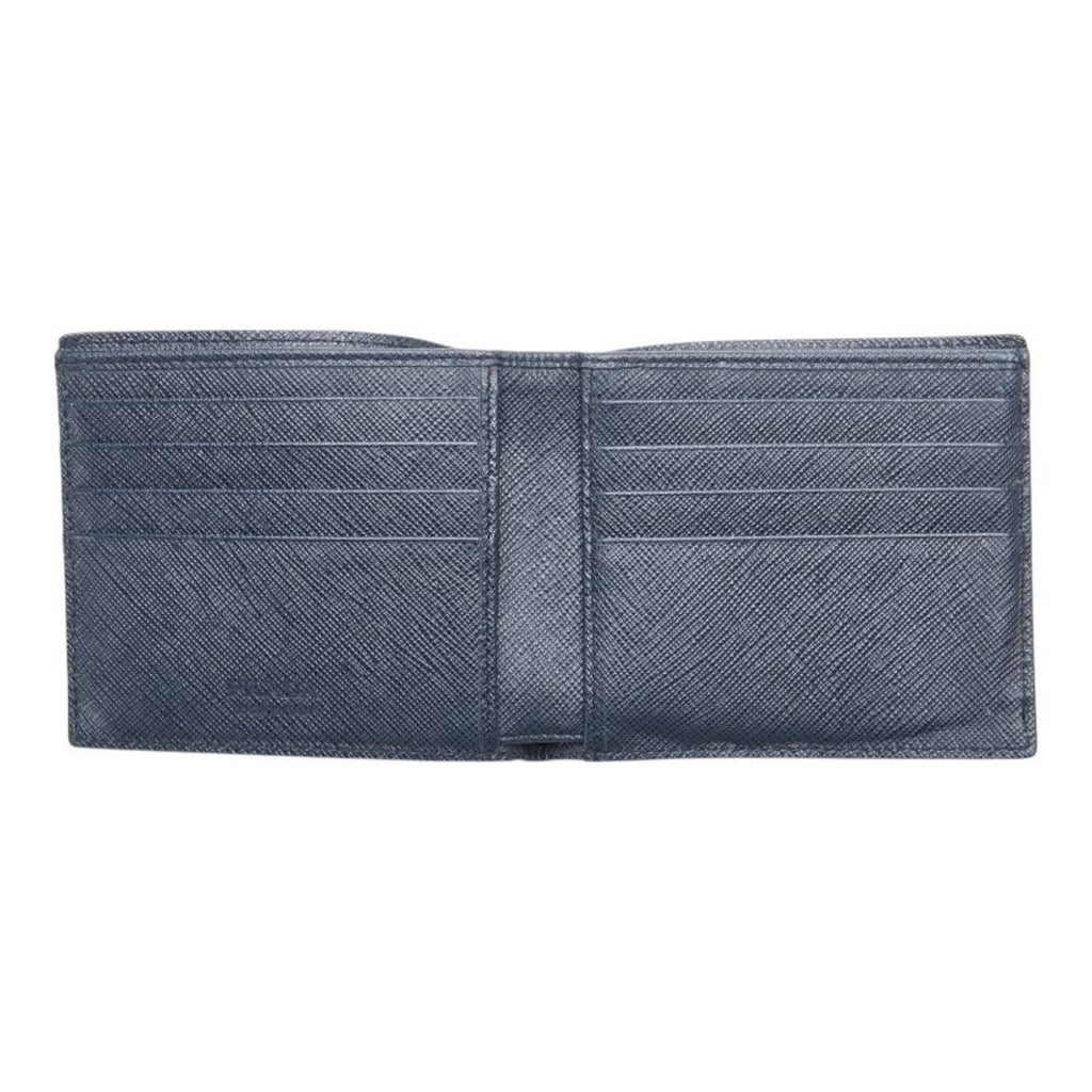 Prada Black Navy Leather Wallet (Bi-Fold)