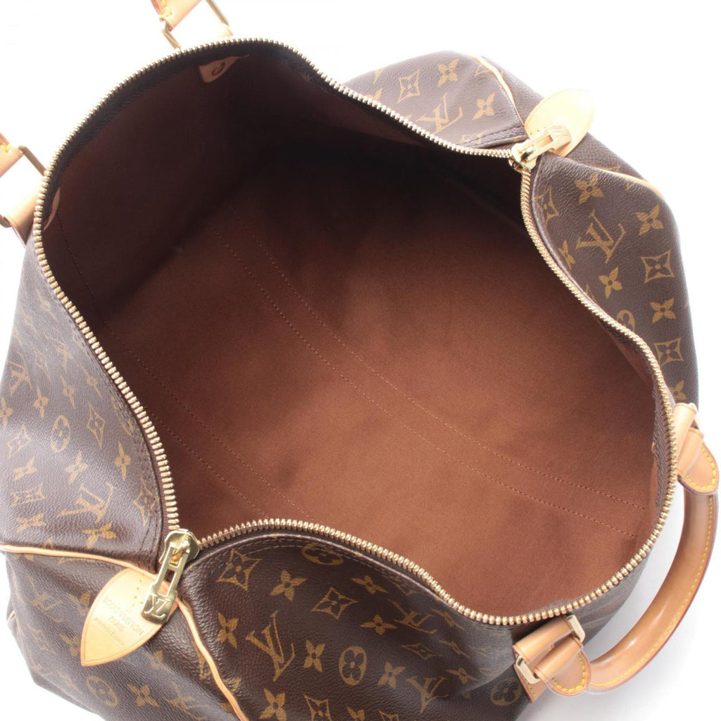 Louis Vuitton Brown Coated Canvas Leather Boston Bag Handbag