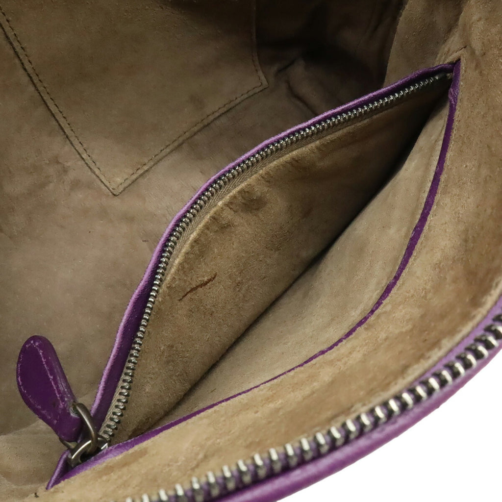 Bottega Veneta Intrecciato Purple Leather Pochette Shoulder Bag