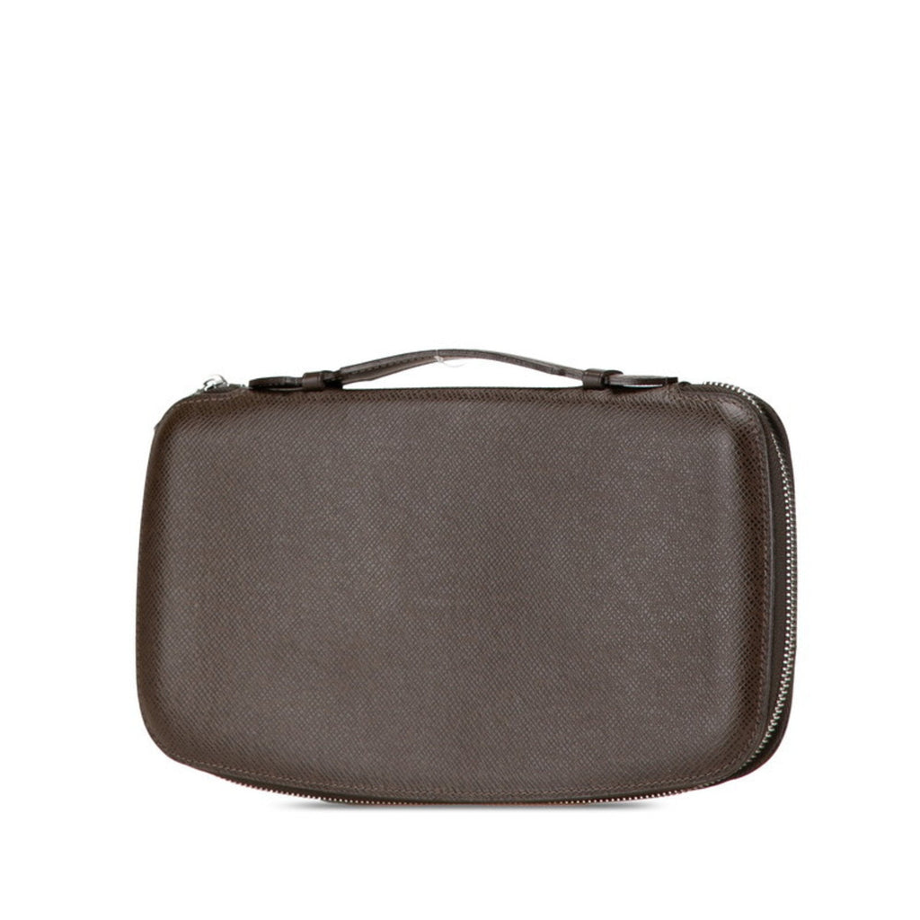 Louis Vuitton Brown Grizzly Leather Pvc Long Wallet