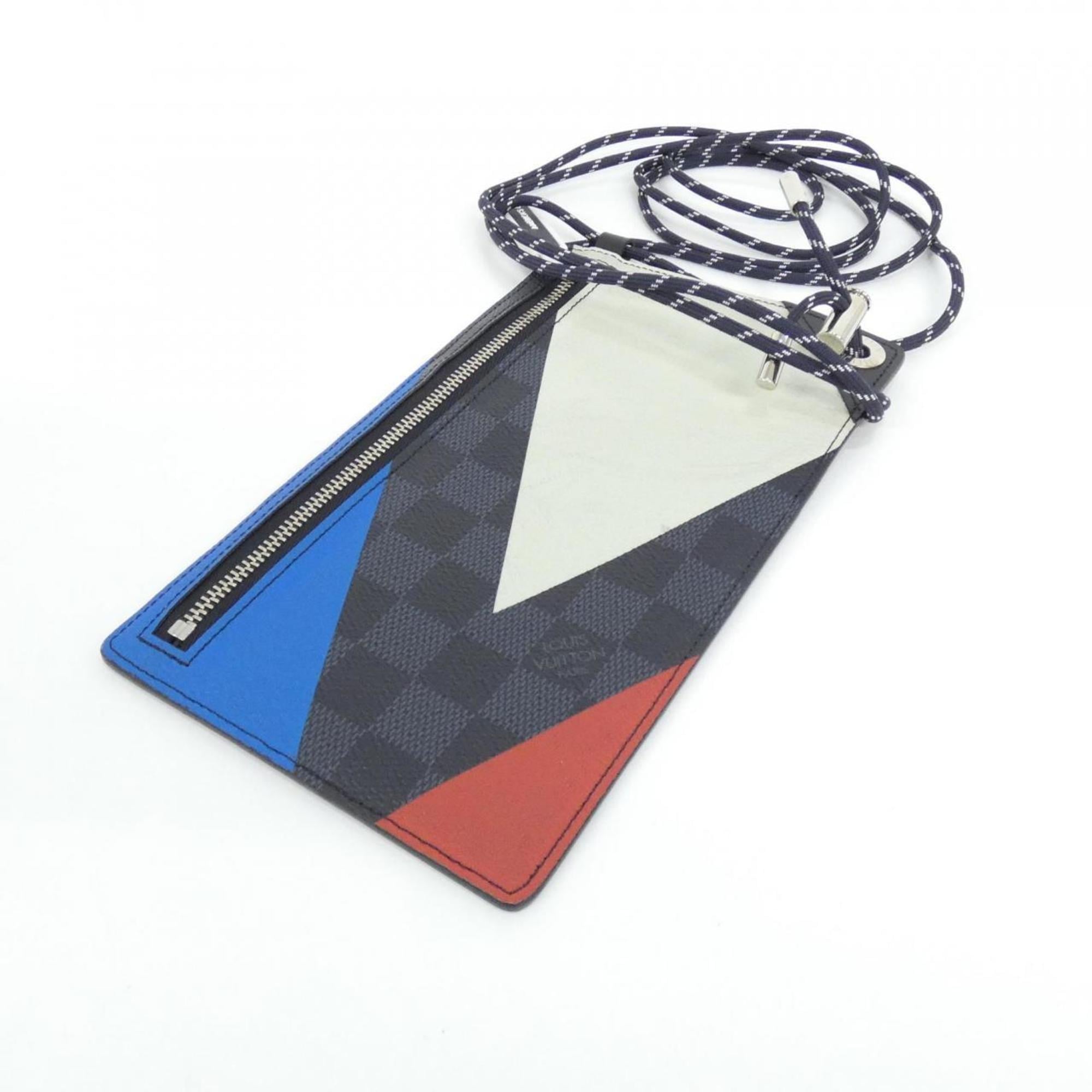 Louis Vuitton Black Cobalt Damier Cobalt Coated Canvas Pochette Pouch