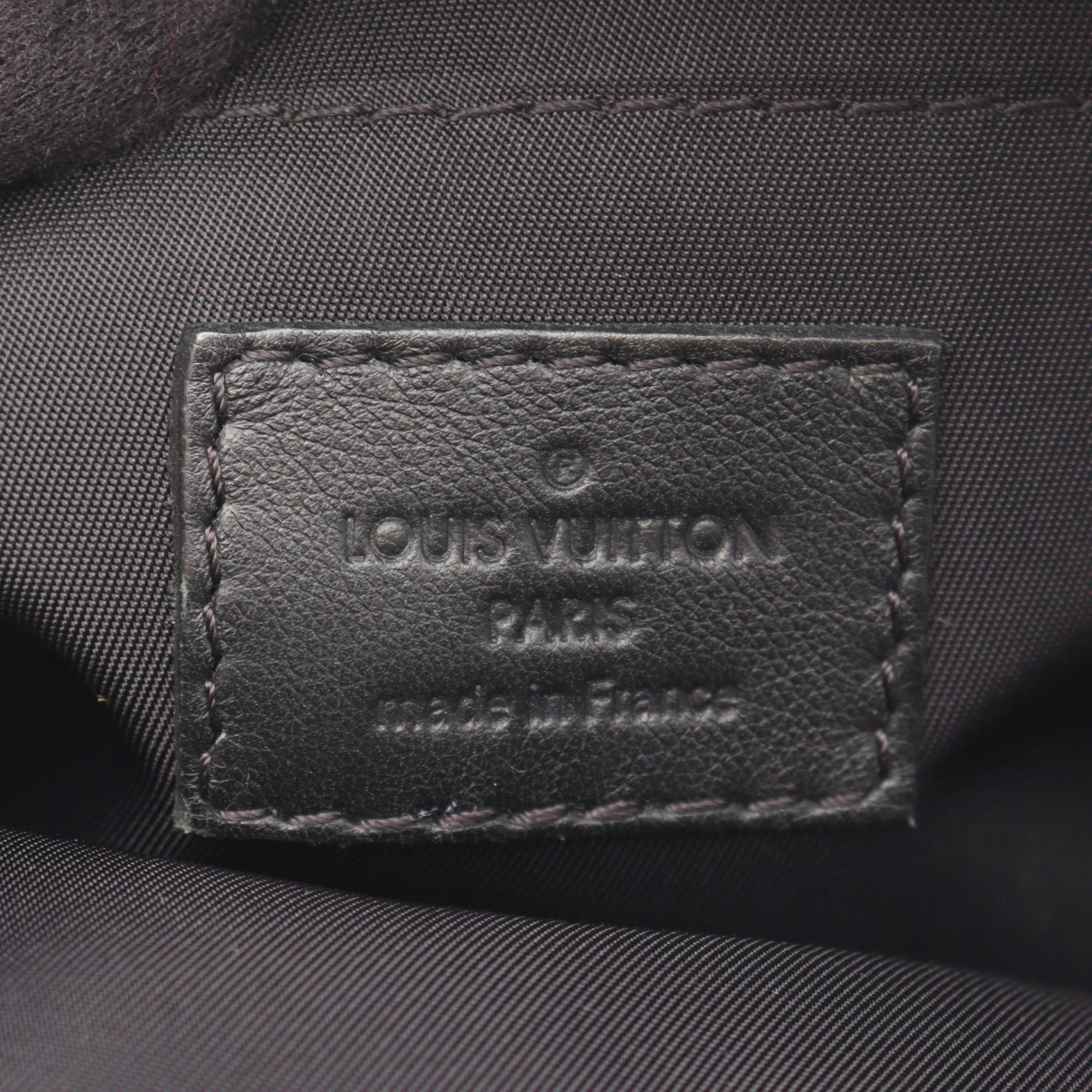 Louis Vuitton Black Brown Coated Canvas Leather Backpack