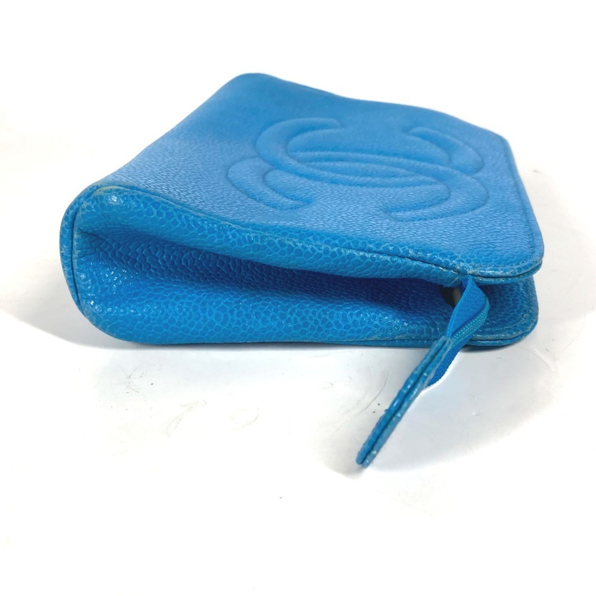 Chanel Blue Caviar Leather Pouch