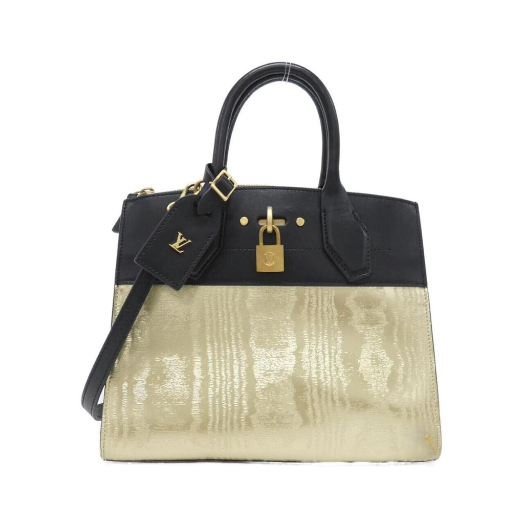 Louis Vuitton Black Gold Leather Handbag