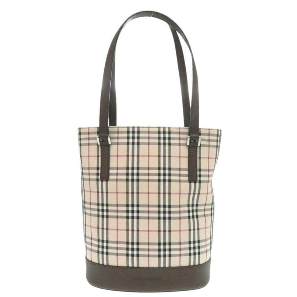 Burberry Beige Brown Cotton Handbag Tote Bag