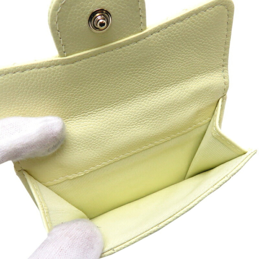 Chanel Cream White Grained Calfskin Wallet (Tri-Fold)