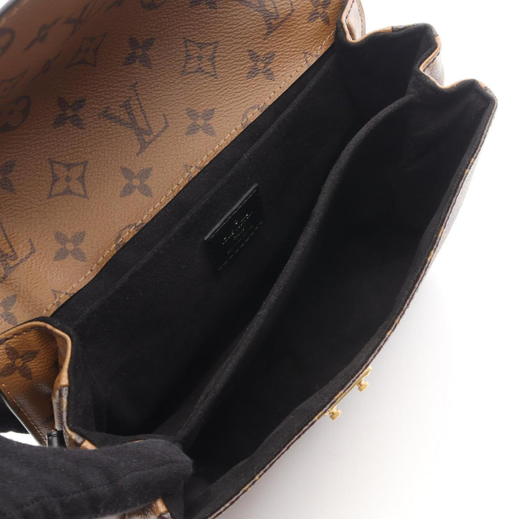 Louis Vuitton Black Brown Coated Canvas Leather Handbag Pochette
