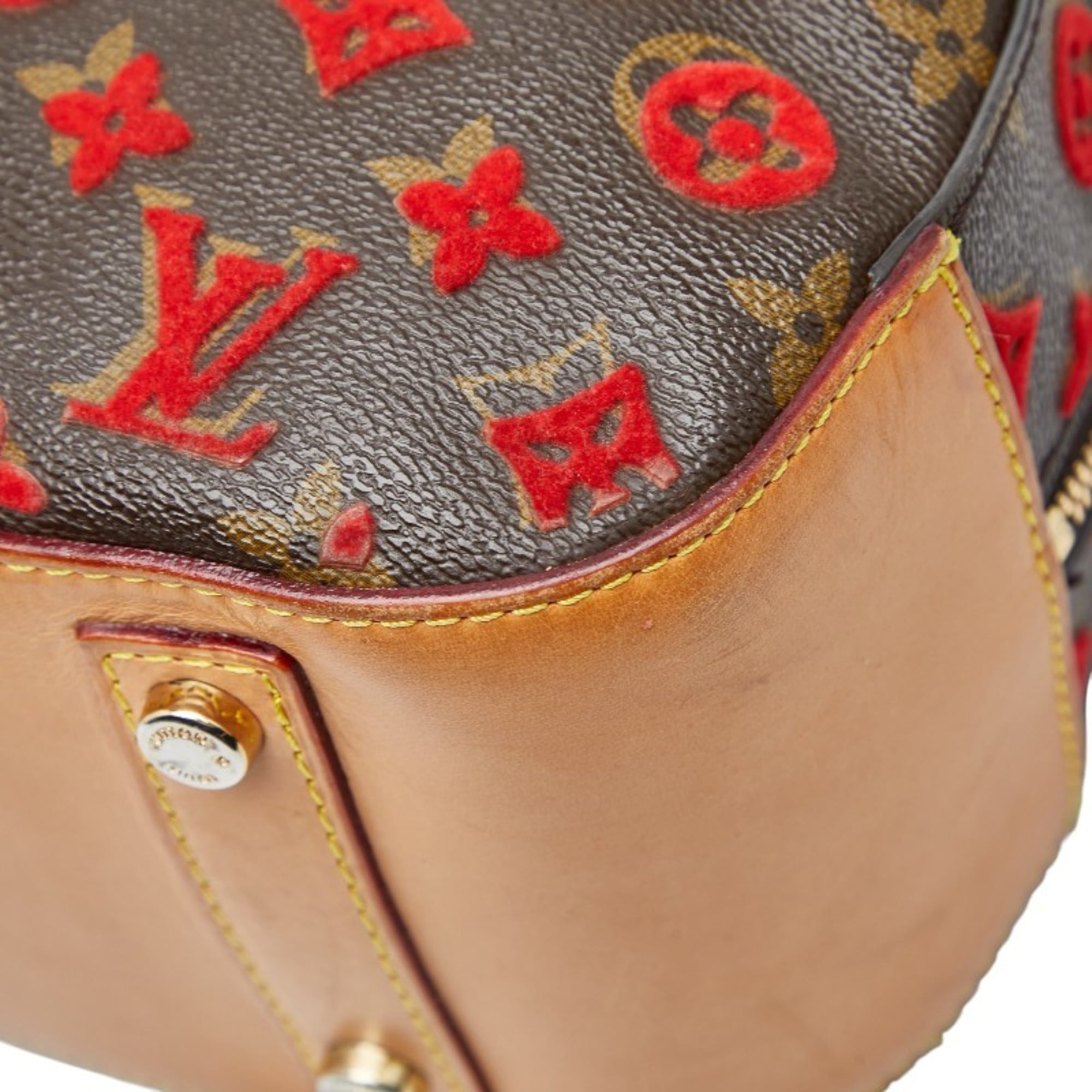Louis Vuitton Brown Pvc Leather Handbag