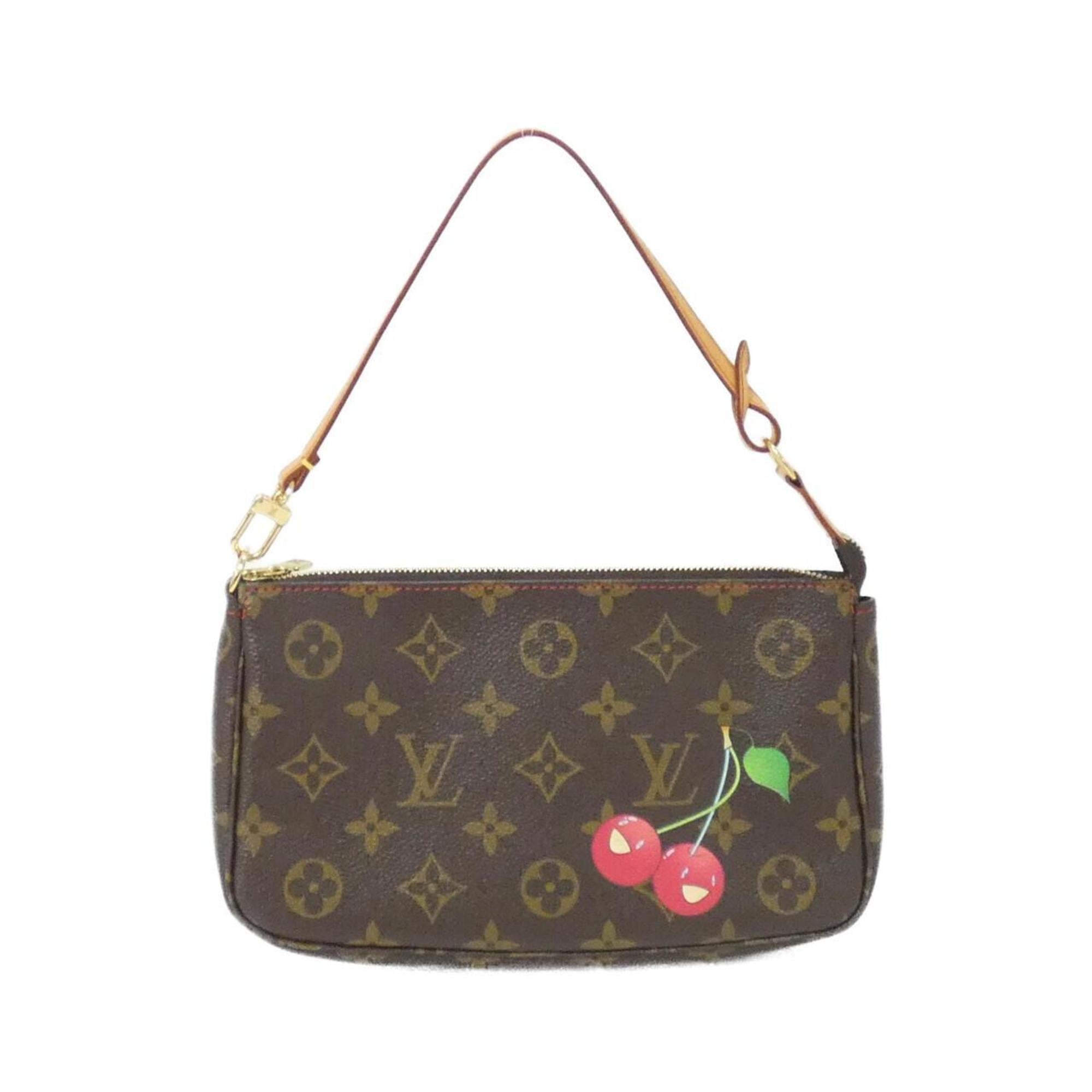 Louis Vuitton Brown Monogram Cherry Coated Canvas Pochette Pouch