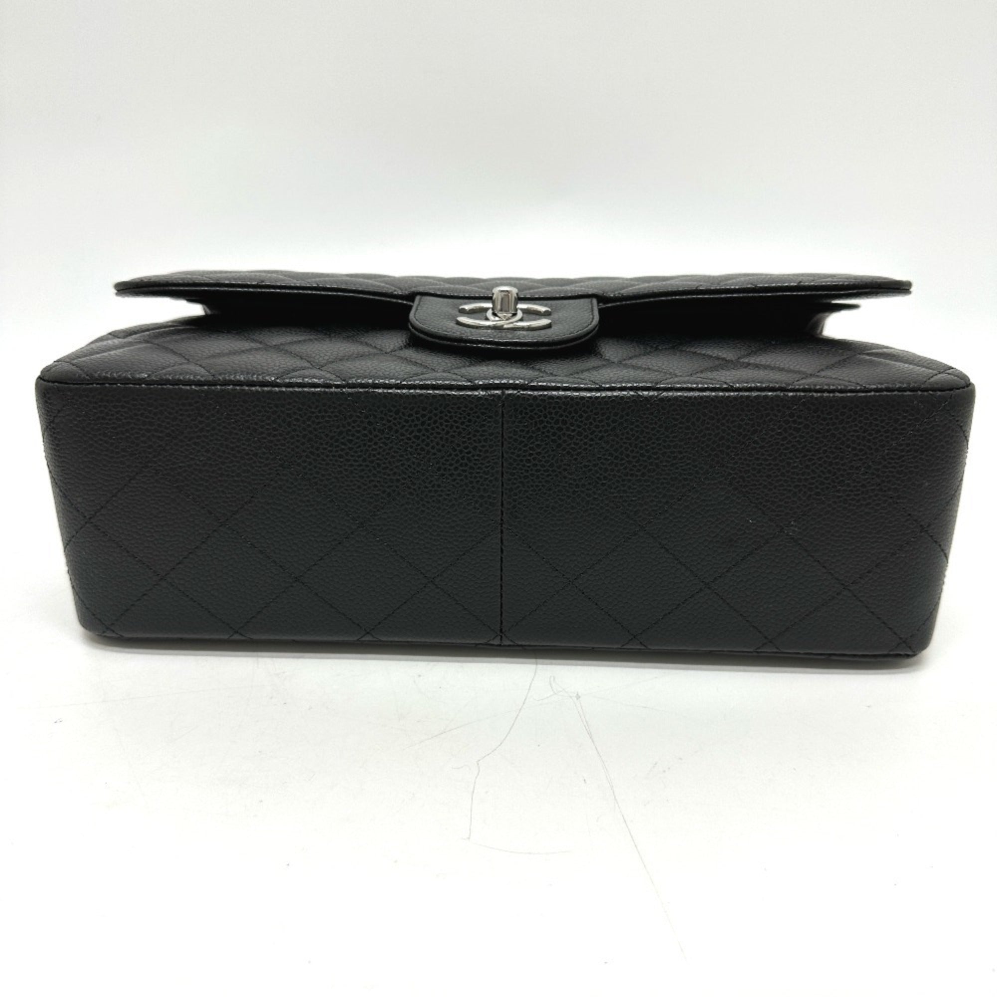 Chanel Black Grained Calfskin Shoulder Bag