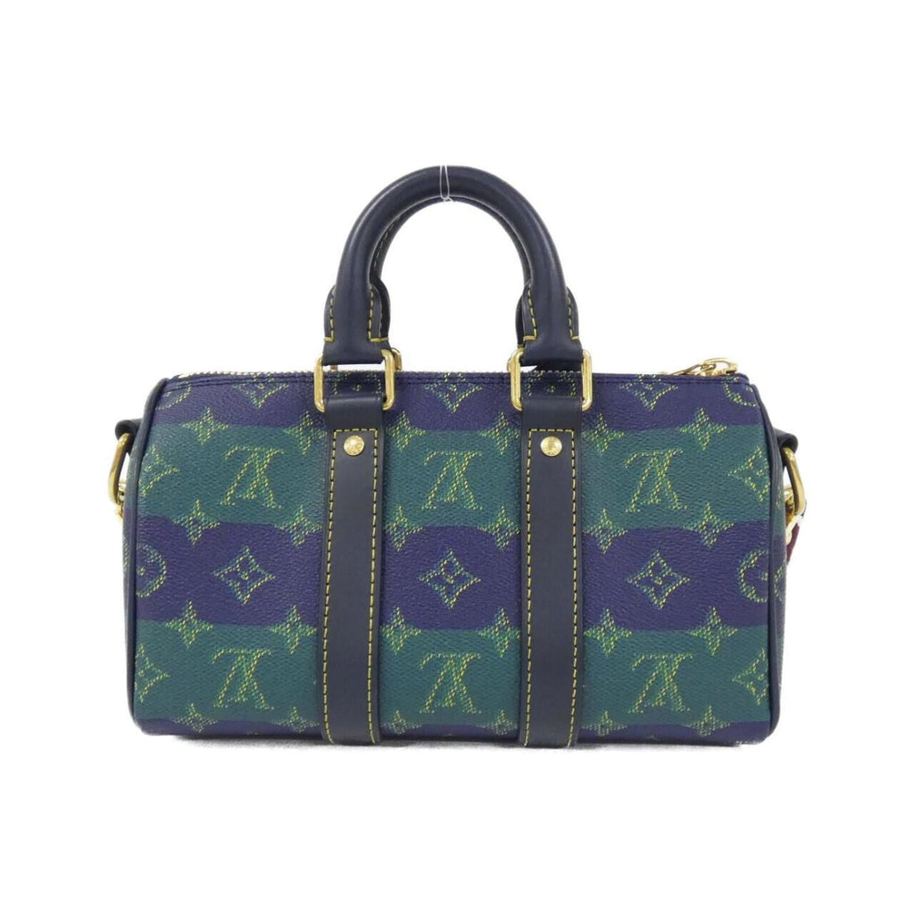 Louis Vuitton Blue Coated Canvas Boston Bag