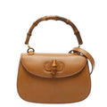 Gucci Brown Bamboo Leather Handbag Shoulder Bag (Pre-Owned)