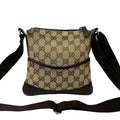 Gucci Brown Canvas Leather Pochette Shoulder Bag (Pre-Owned)