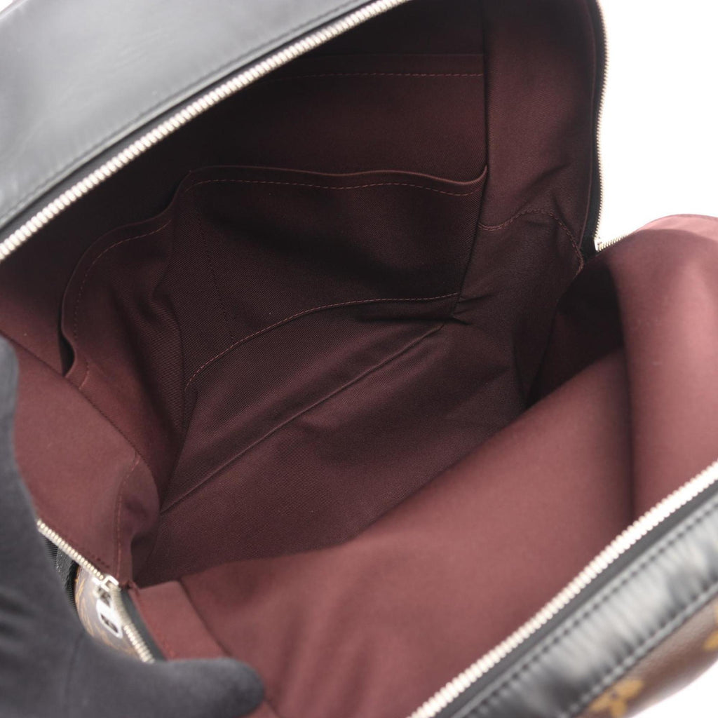 Louis Vuitton Black Brown Coated Canvas Leather Backpack