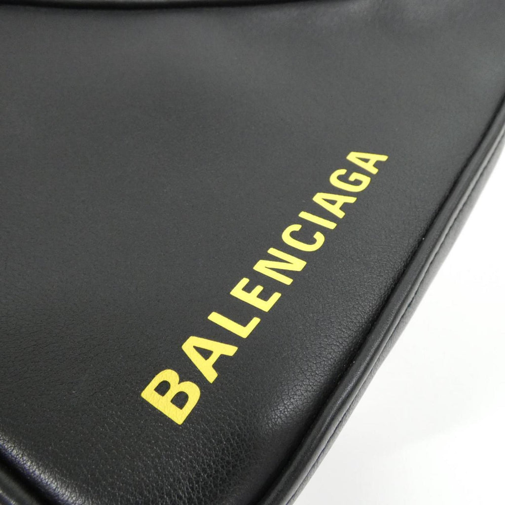 Balenciaga Black Yellow Leather Handbag Pochette