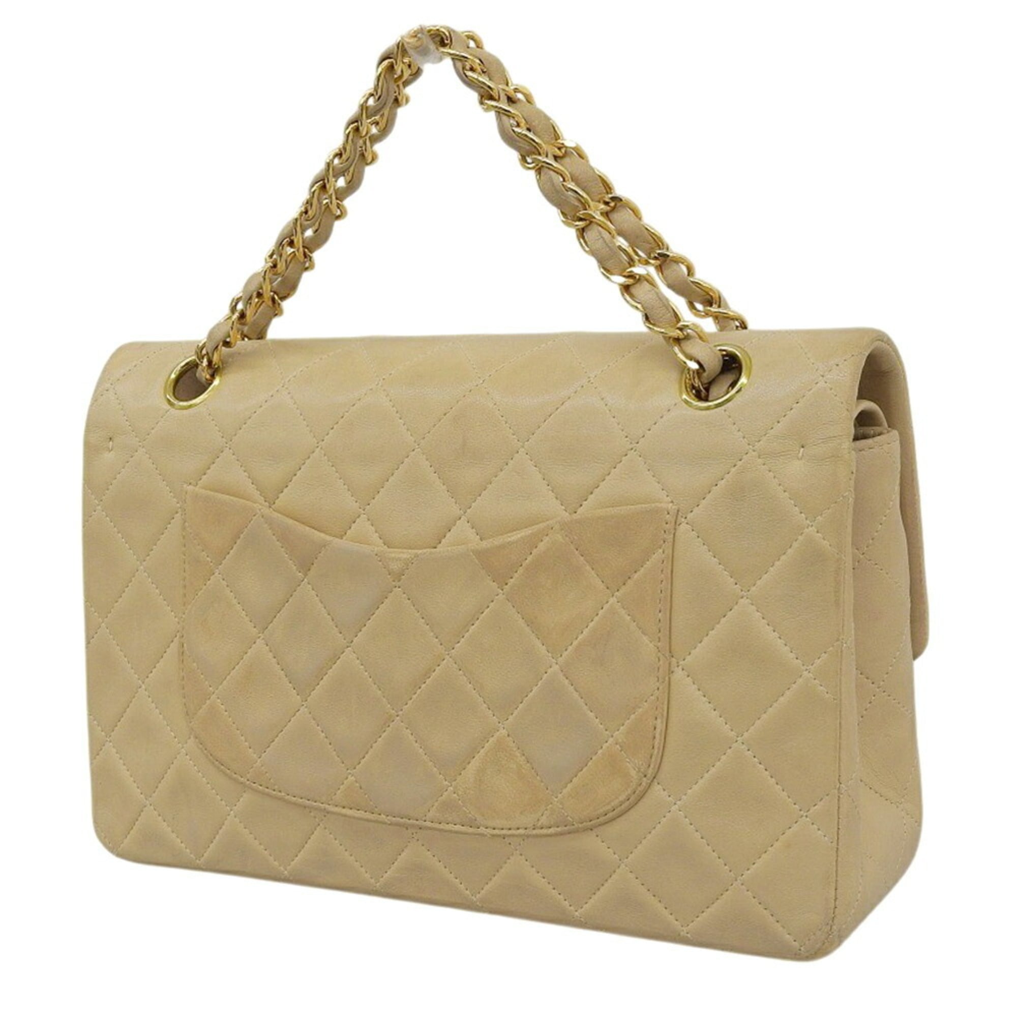 Chanel Beige Leather Shoulder Bag