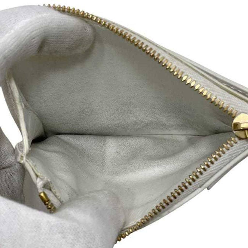 Bottega Veneta White Leather Coin Purse/Coin Case
