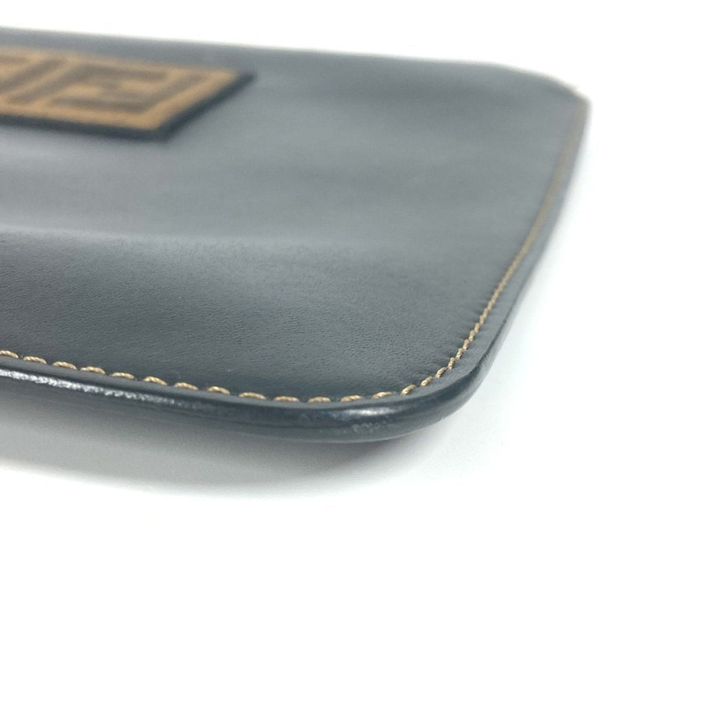 Fendi Black Brown Leather Clutch Bag