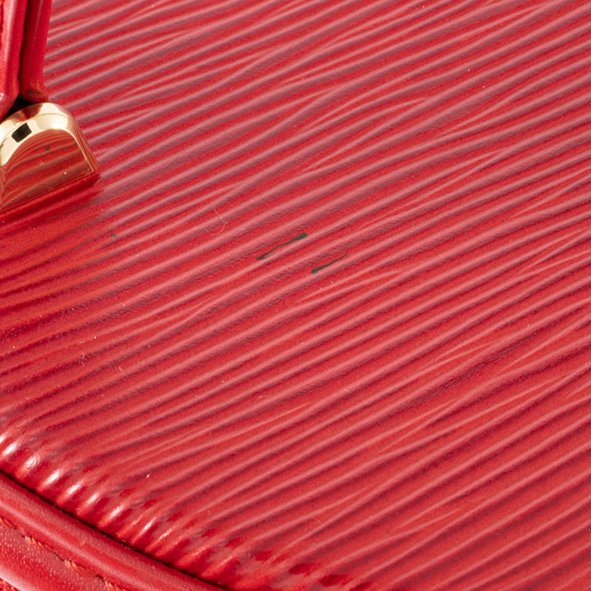 Louis Vuitton Castilian Red Epi Leather Handbag Vanity Bag
