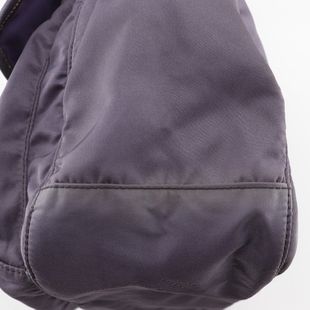 Prada Purple Nylon Leather Shoulder Bag