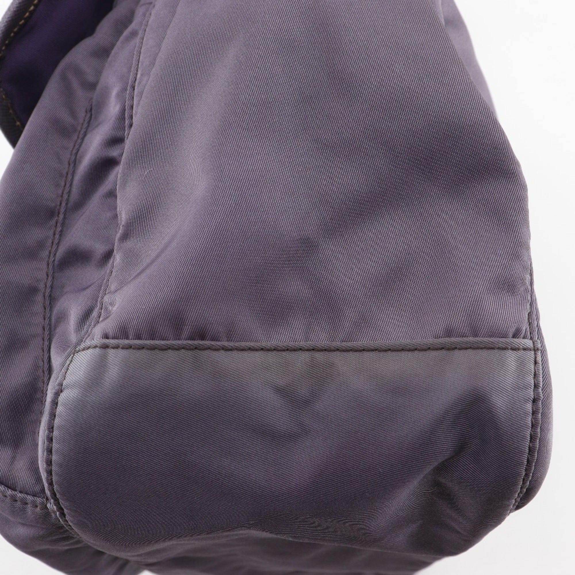 Prada Purple Nylon Leather Shoulder Bag