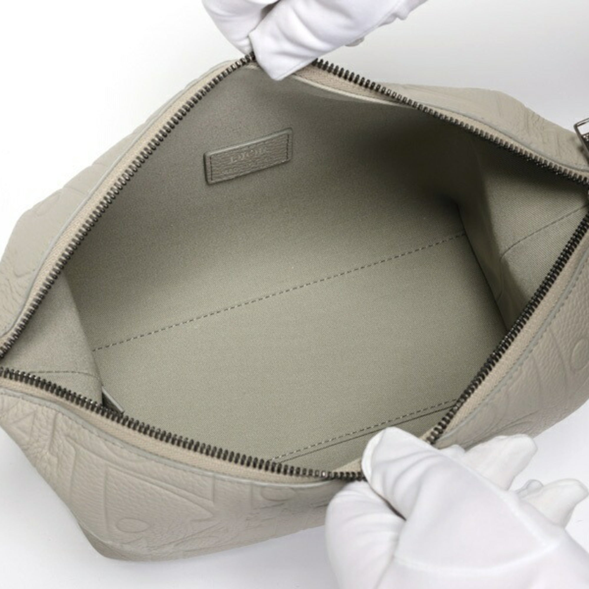Christian Dior Gray Leather Pouch (Pre-Owned)
