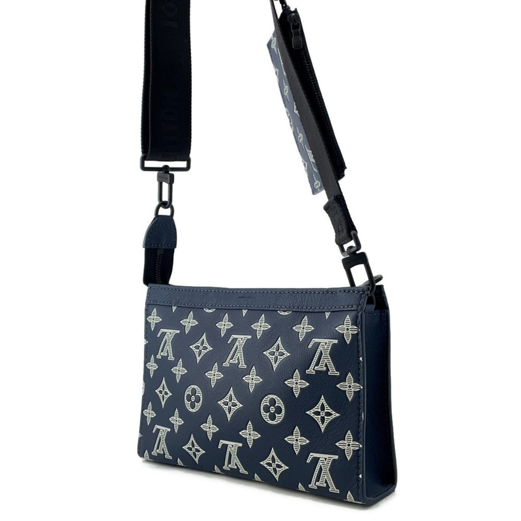 Louis Vuitton Navy White Monogram Shadow Shoulder Bag