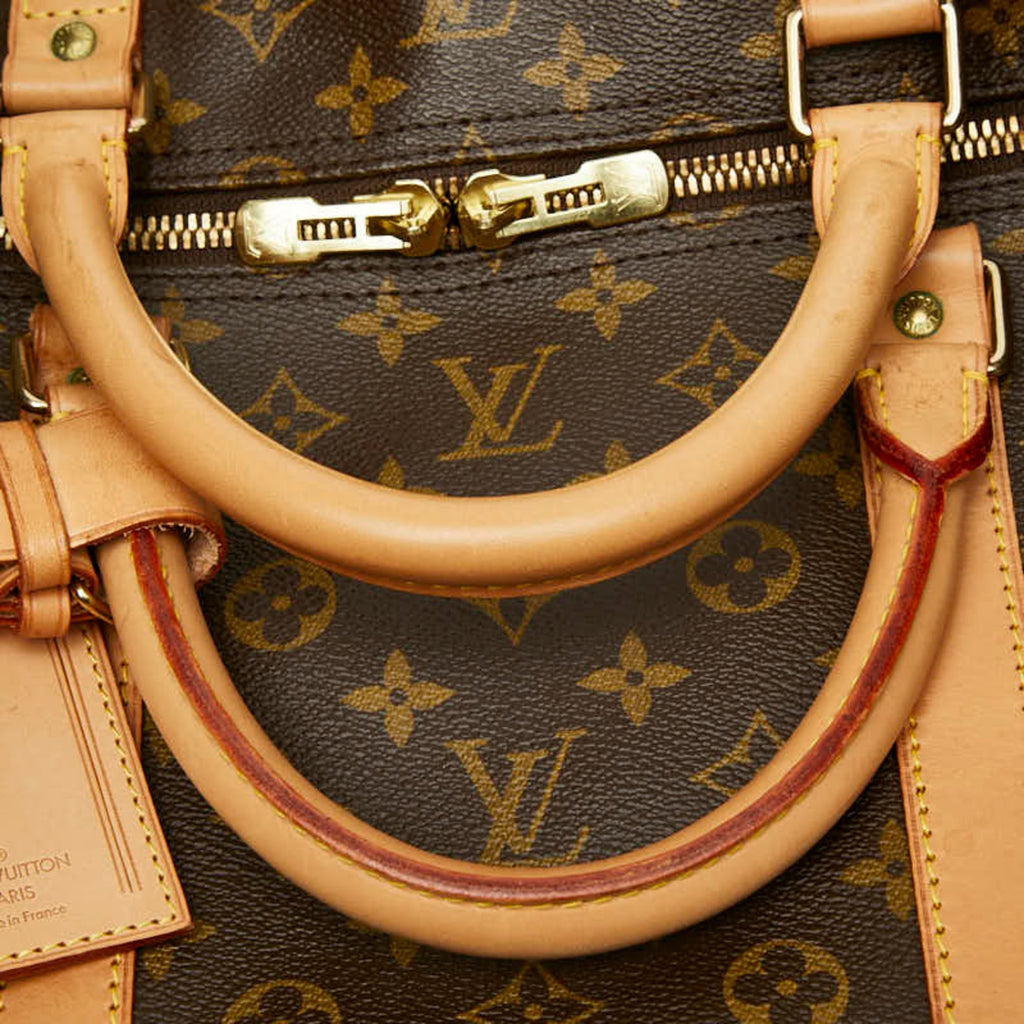 Louis Vuitton Brown Pvc Leather Boston Bag Shoulder Bag