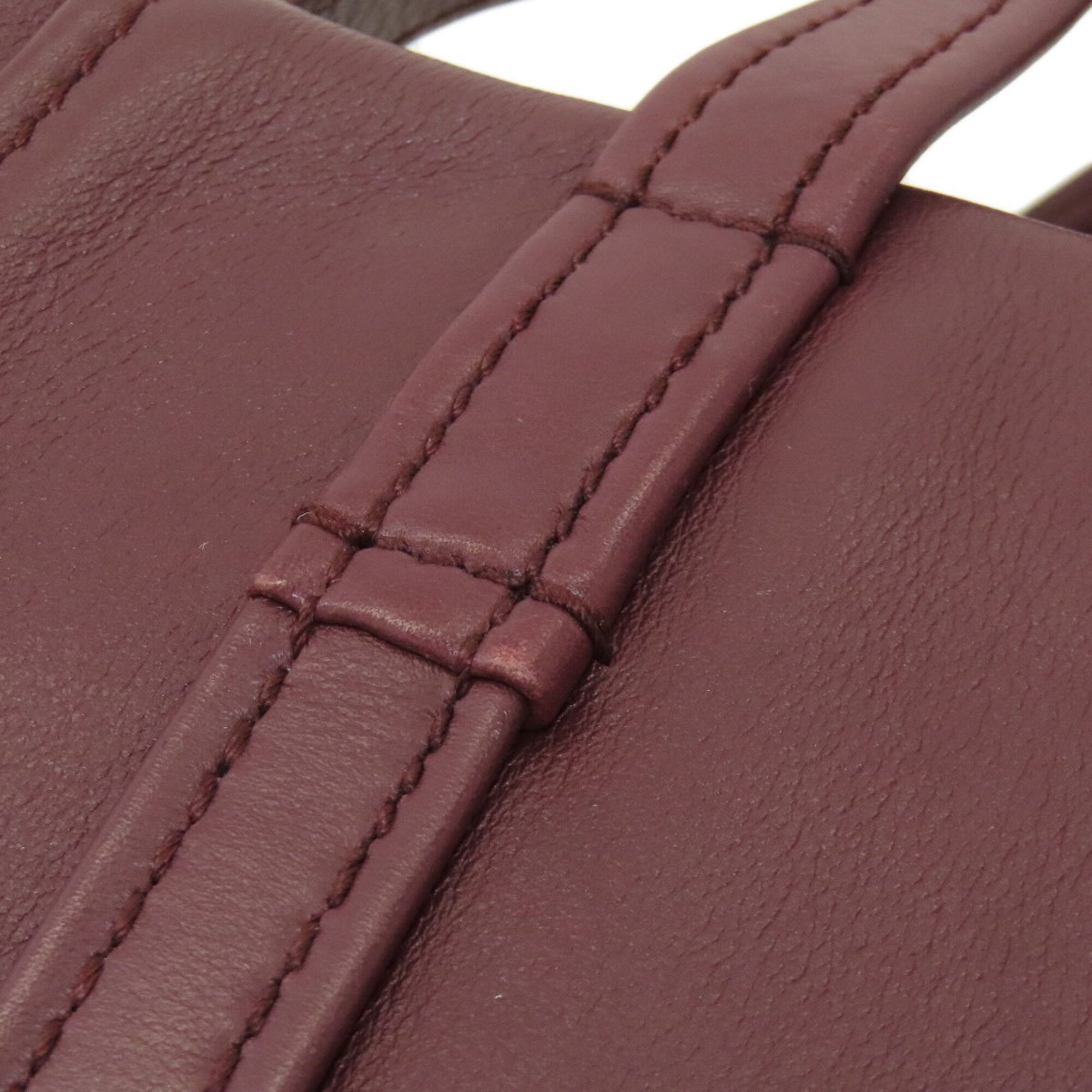 Balenciaga Bordeaux Leather Hand