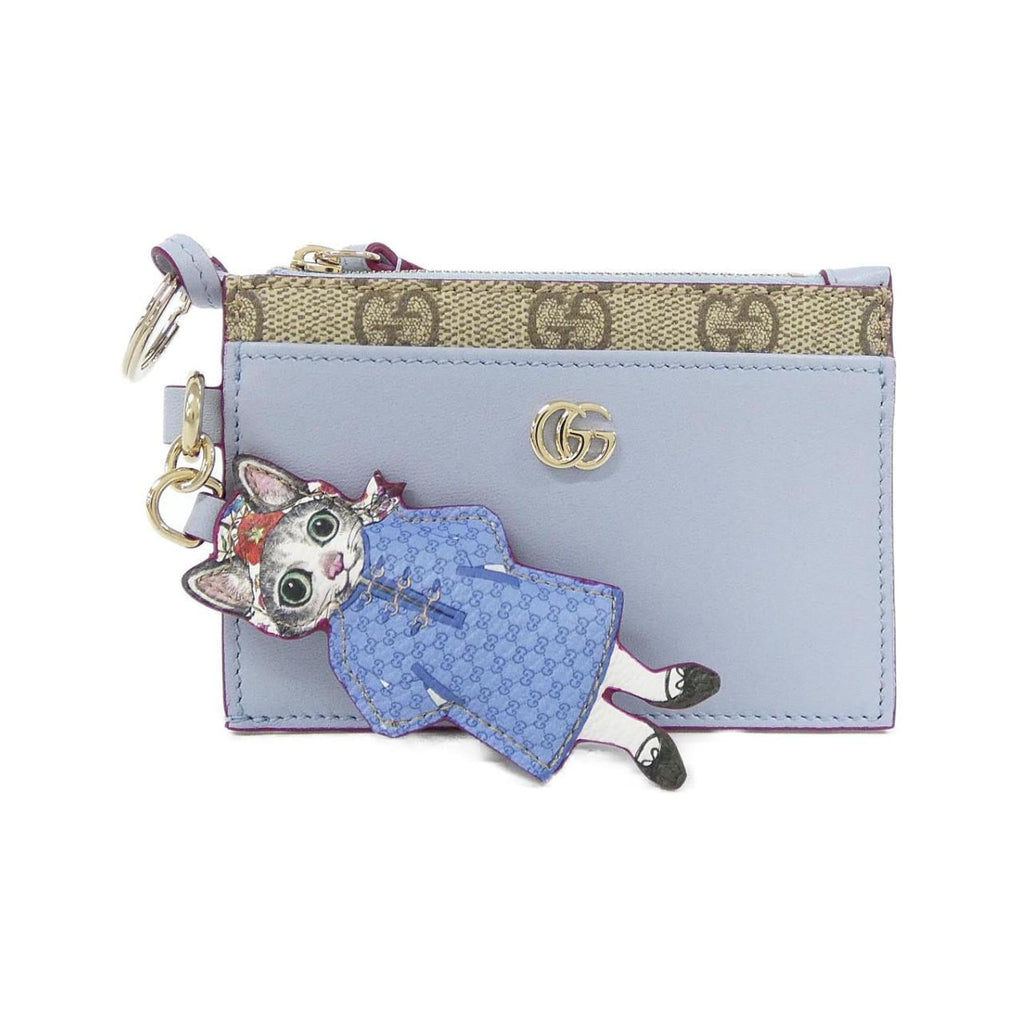 Gucci Beige Light Blue Gg Supreme Canvas Leather Coin Purse/Coin Case (Pre-Owned)
